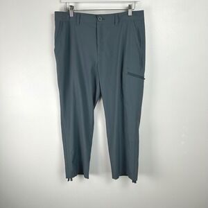 Eddie Bauer Women's Gray Outdoor Pants Sz 8‎ Zip Pockets Drawstring Ankles READ